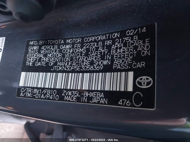 Toyota PRIUS PLUG-IN 2014 JTDKN3DP5E3058369 Image 9
