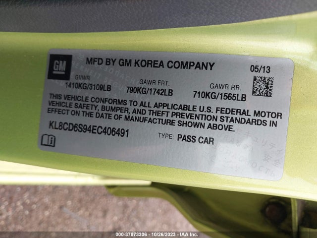 Chevrolet Spark Lt 2014 KL8CD6S94EC406491 Image 9