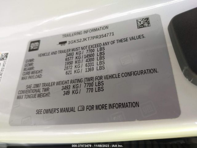 1GKS2JKT7PR354771 GMC Yukon Xl 4wd Denali