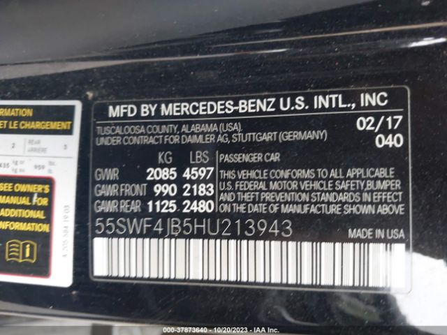55SWF4JB5HU213943 Mercedes-Benz C 300 Sport/luxury/