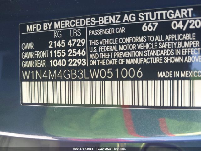 2020 MERCEDES-BENZ GLB W1N4M4GB3LW051006 Photo 8