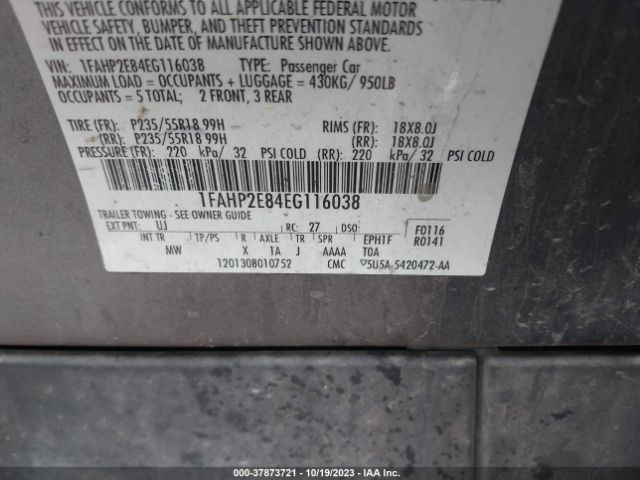1FAHP2E84EG116038 Ford TAURUS SEL