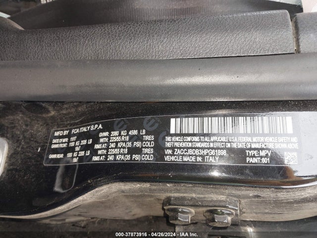 Jeep Renegade Limited 4x4 2017 ZACCJBDB3HPG61898 Image 9