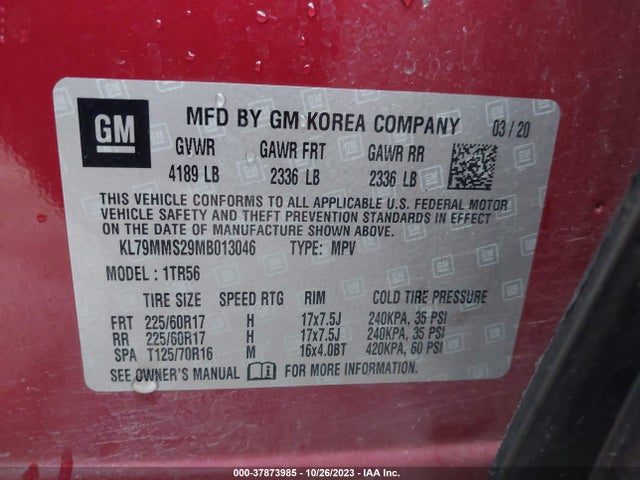 Chevrolet Trailblazer Fwd Ls 2021 KL79MMS29MB013046 Image 9