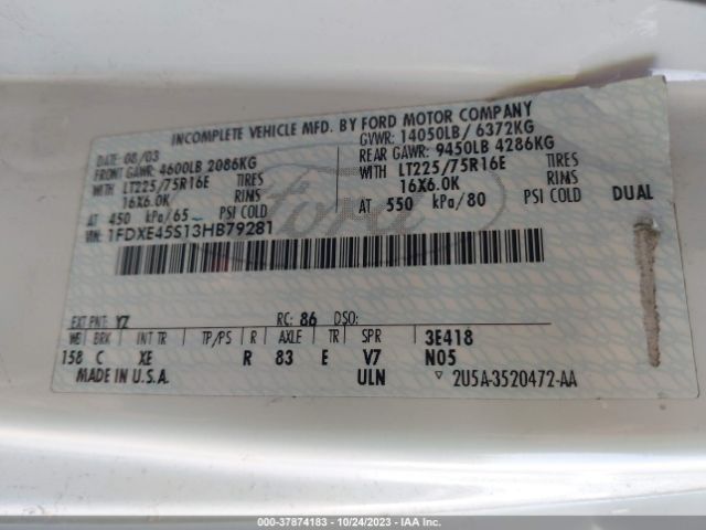 2003 FORD E-450 CUTAWAY 1FDXE45S13HB79281 Photo 8