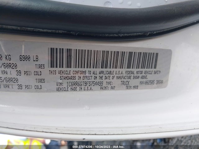 RAM 1500 Big Horn 2015 1C6RR6GT9FS754499 Image 9
