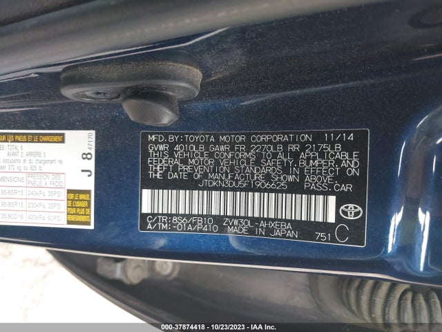 Toyota 2zr-fxe+3jm 2015 JTDKN3DU5F1906625 Image 21