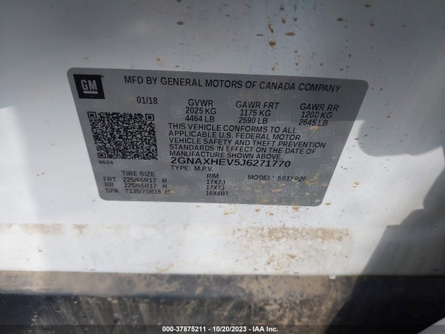Chevrolet EQUINOX LS 2018 2GNAXHEV5J6271770 Image 9