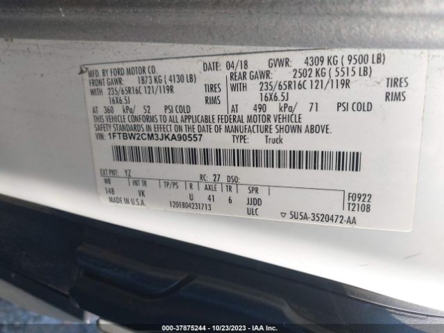 1FTBW2CM3JKA90557 Ford TRANSIT VAN