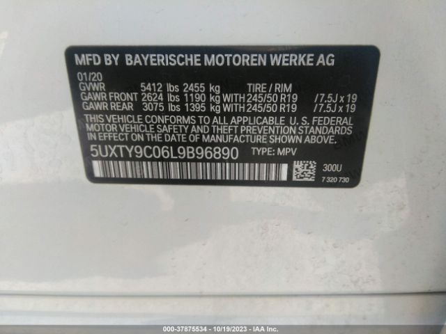 5UXTY9C06L9B96890 BMW X3 M40i