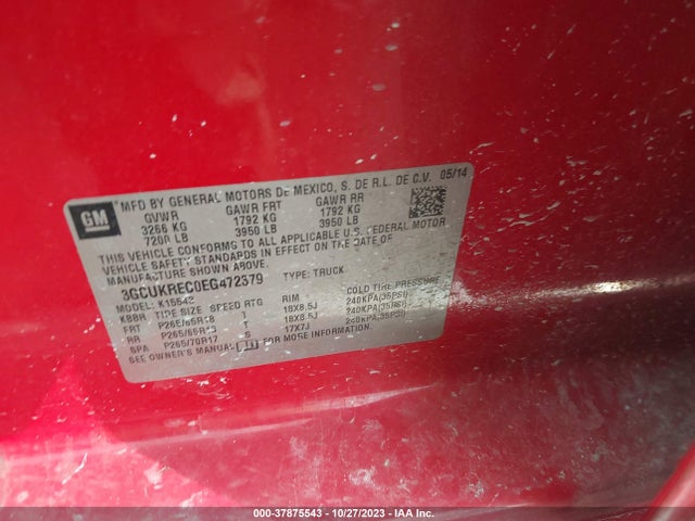 Chevrolet Silverado 1500 1lt 2014 3GCUKREC0EG472379 Image 9