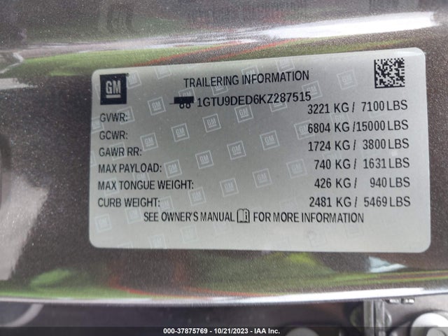 GMC Sierra 1500 Slt 2019 1GTU9DED6KZ287515 Image 9