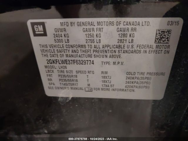 2GKFLWE37F6329774 GMC Terrain Sle