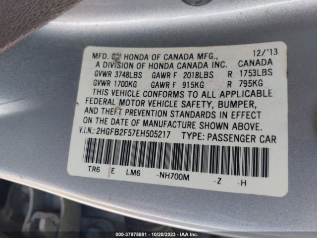 2HGFB2F57EH505217 Honda Civic Sedan Lx
