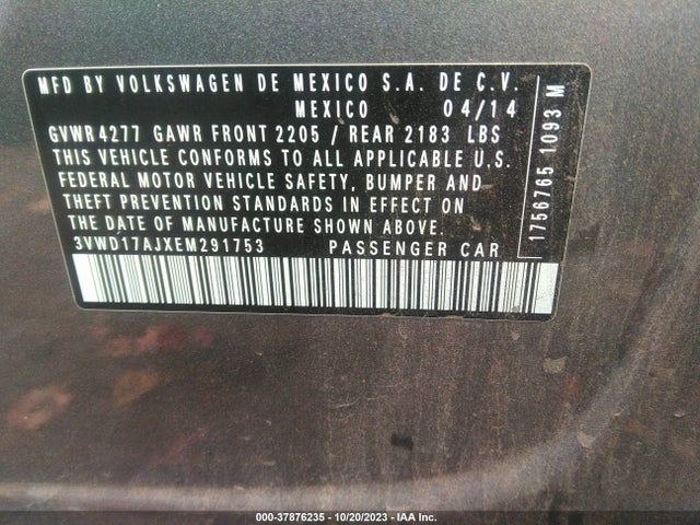 3VWD17AJXEM291753 Volkswagen Jetta Sedan Se W/connectivity