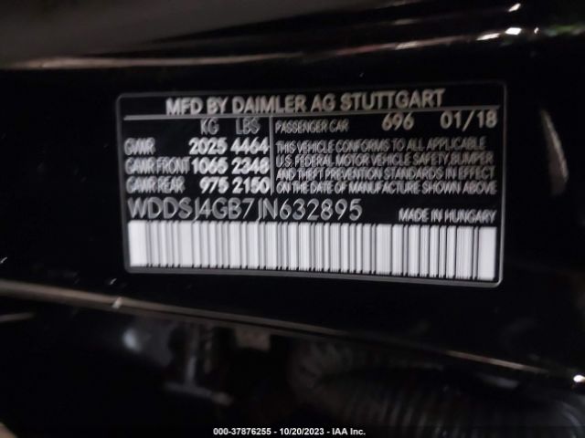 WDDSJ4GB7JN632895 Mercedes-Benz Cla Cla 250