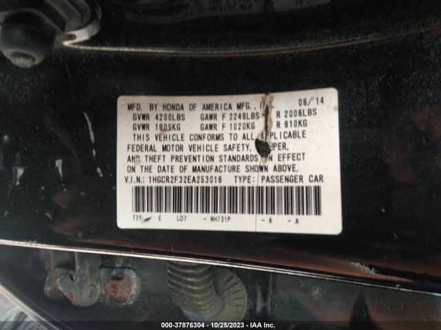 Honda Accord Sedan Lx 2014 1HGCR2F32EA253016 Image 9