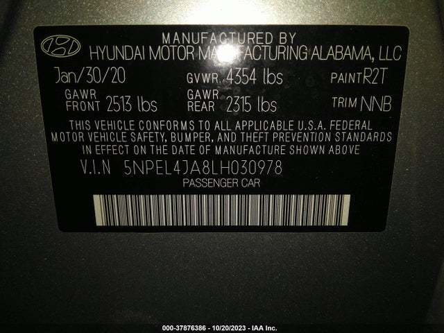 Hyundai SONATA SEL 2020 5NPEL4JA8LH030978 Image 9