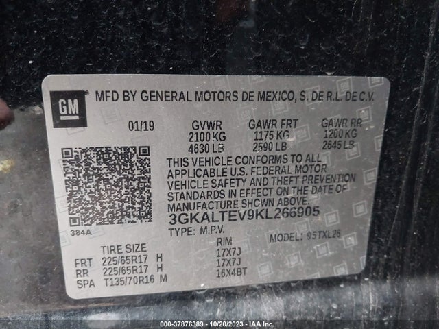 3GKALTEV9KL266905 GMC Terrain Sle