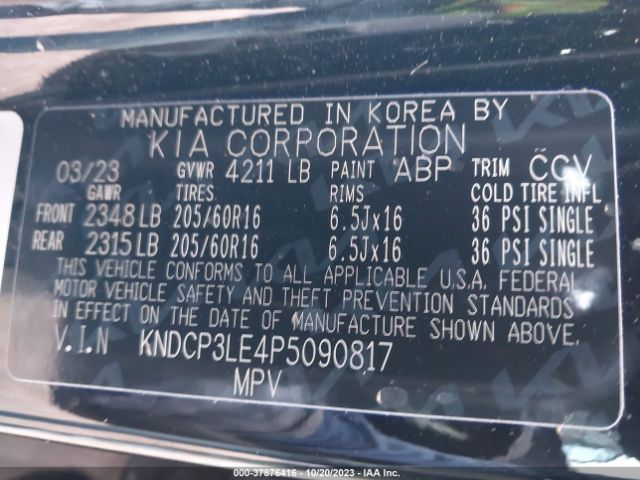 KNDCP3LE4P5090817 KIA NIRO LX