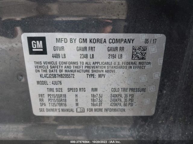 KL4CJ2SB7HB205572 Buick Encore Sport Touring