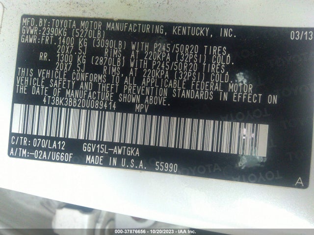 2013 TOYOTA VENZA 4T3BK3BB2DU089414 Photo 8