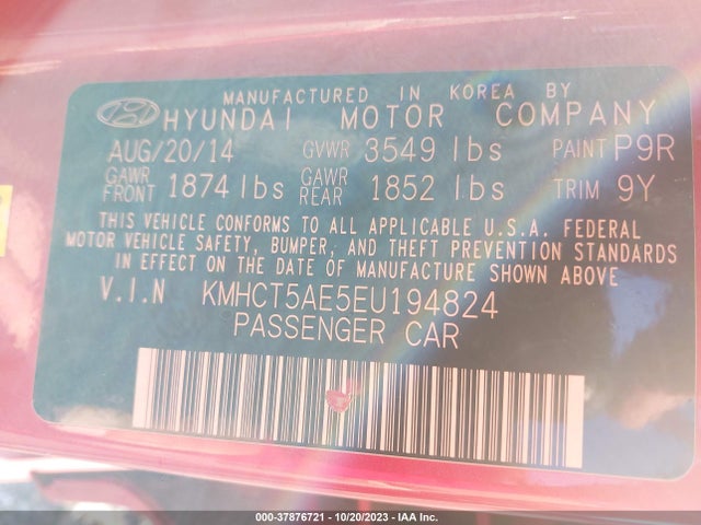 Hyundai ACCENT GS 2014 KMHCT5AE5EU194824 Image 9