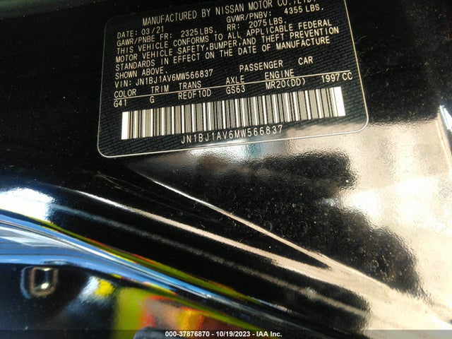 2021 NISSAN ROGUE SPORT S VIN: JN1BJ1AV6MW566837