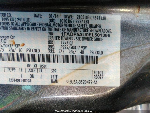 1FADP5AU0EL501395 Ford C-max Hybrid Se
