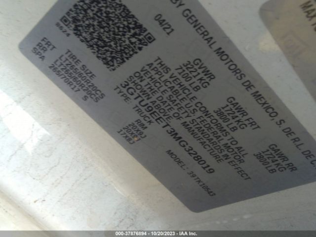 3GTU9EET3MG328019 GMC Sierra 1500 At4