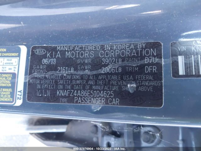 KNAFZ4A86E5104625 KIA FORTE EX