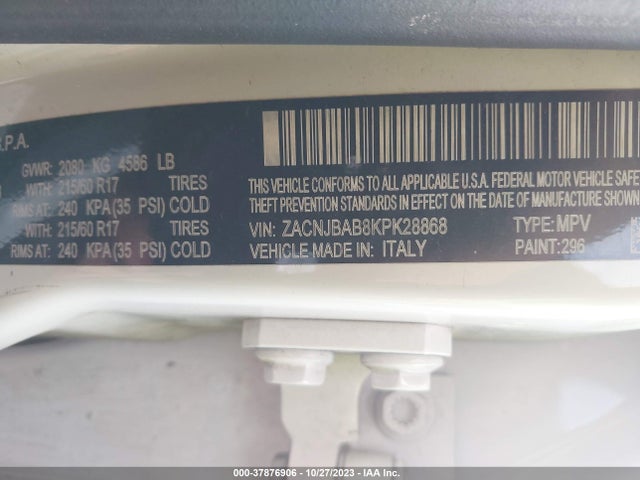 ZACNJBAB8KPK28868 Jeep Renegade Upland