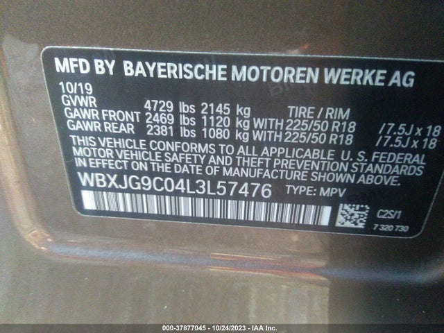 BMW X1 Xdrive28i 2020 аукцион фото