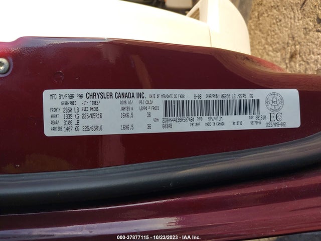 2009 DODGE GRAND CARAVAN SE VIN: 2D8HN44E99R507484