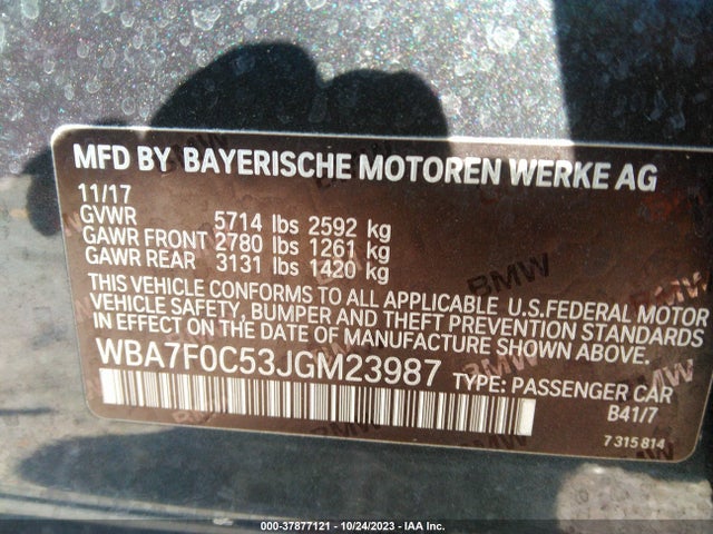 WBA7F0C53JGM23987 BMW 750i