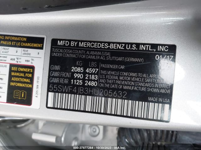 55SWF4JB3HU205632 Mercedes-Benz C 300 Sport/luxury/