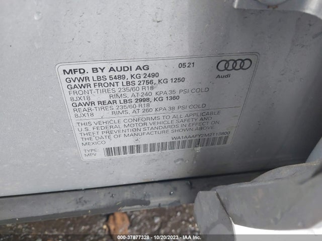 WA1AAAFY2M2113800 Audi Q5 PREMIUM