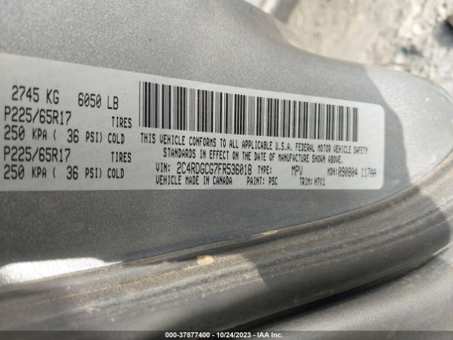 2C4RDGCG7FR536018 Dodge Grand Caravan Sxt