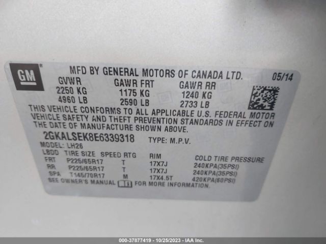 2GKALSEK8E6339318 GMC Terrain Slt