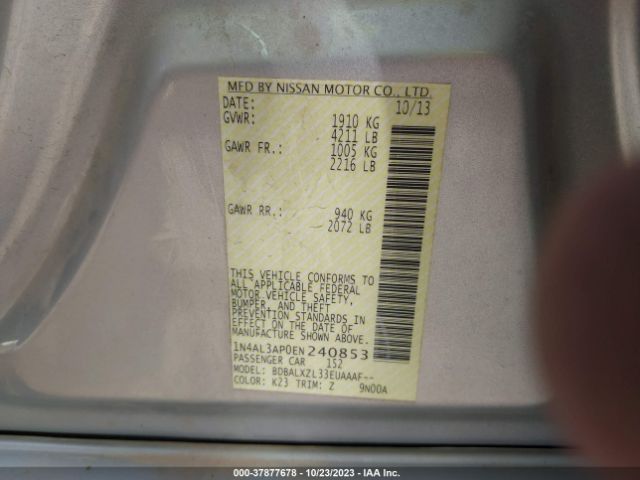 1N4AL3AP0EN240853 Nissan Altima 2.5 Sl