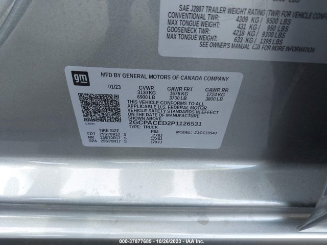 Chevrolet Silverado 1500 Lt 2023 2GCPACED2P1126531 Image 9