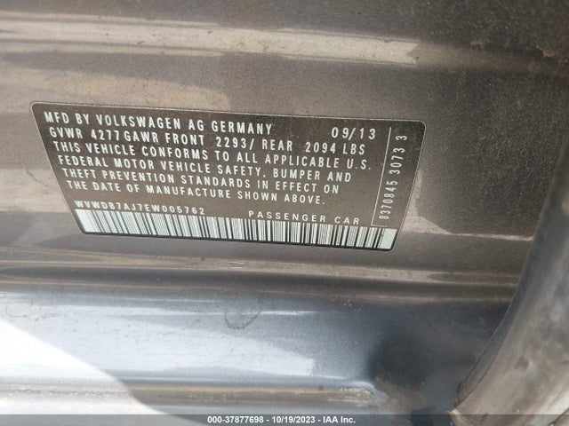 WVWDB7AJ7EW005762 Volkswagen GOLF