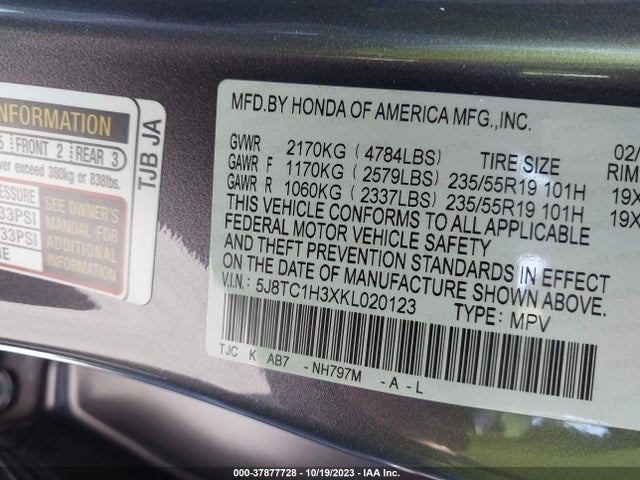 Acura Rdx Standard 2019 5J8TC1H3XKL020123 Image 9