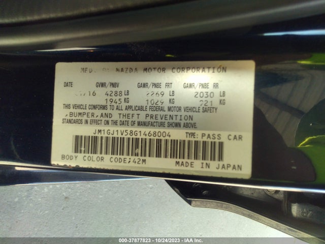 Mazda MAZDA6 2016 JM1GJ1V58G1468004 Image 9