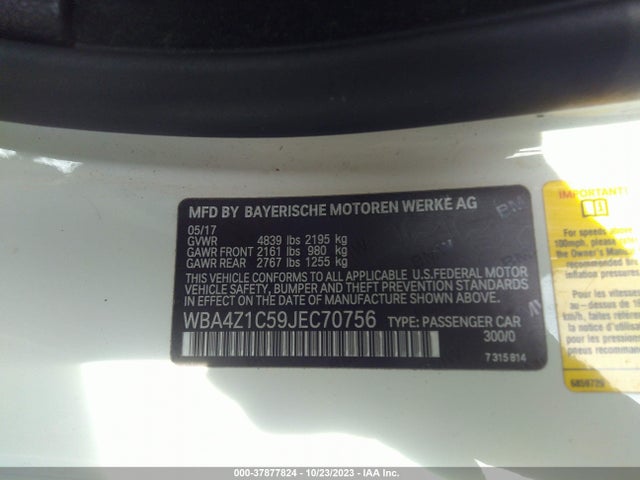 BMW 4 Series 430i 2018 WBA4Z1C59JEC70756 Image 9