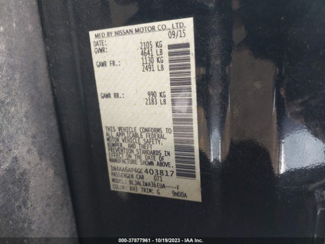 1N4AA6AP4GC403817 Nissan Maxima 3.5 Sr