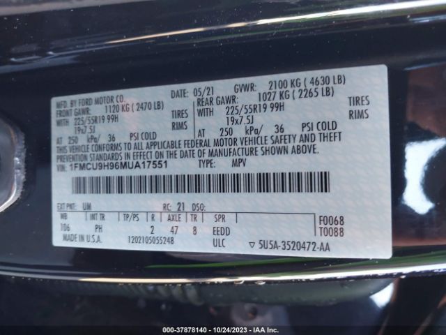 2021 FORD ESCAPE 1FMCU9H96MUA17551 Photo 8