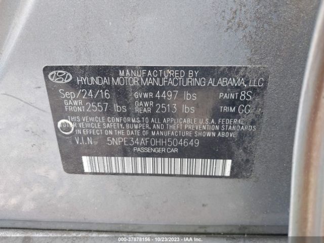 5NPE34AF0HH504649 Hyundai Sonata Sport