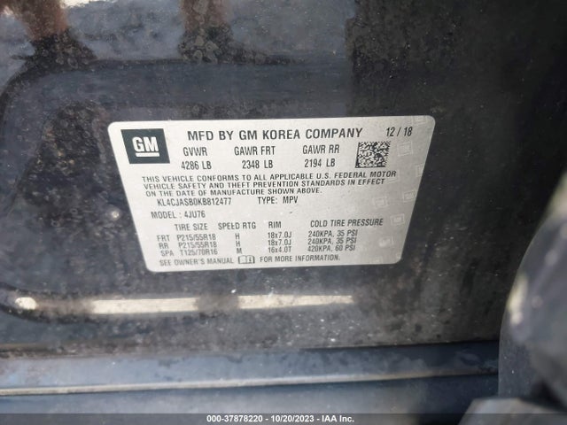 2019 BUICK ENCORE PREFERRED VIN: KL4CJASB0KB812477