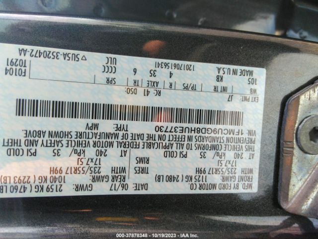 1FMCU9GD8HUE37730 Ford ESCAPE SE